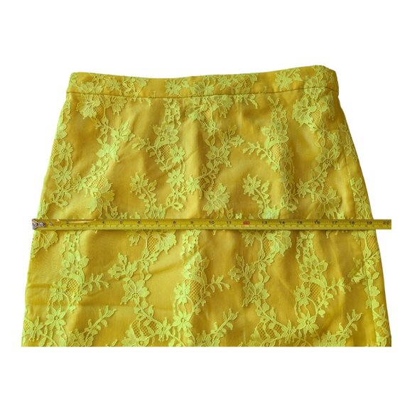 *NWT* J.Crew Chantilly Lace Pencil Skirt, Kiwi Yellow, Size 10 - Picture 11 of 12